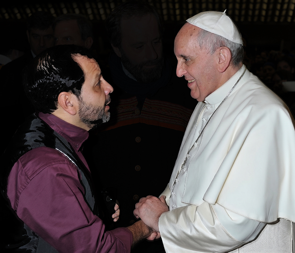 Martín Valverde con el Papa Francisco
