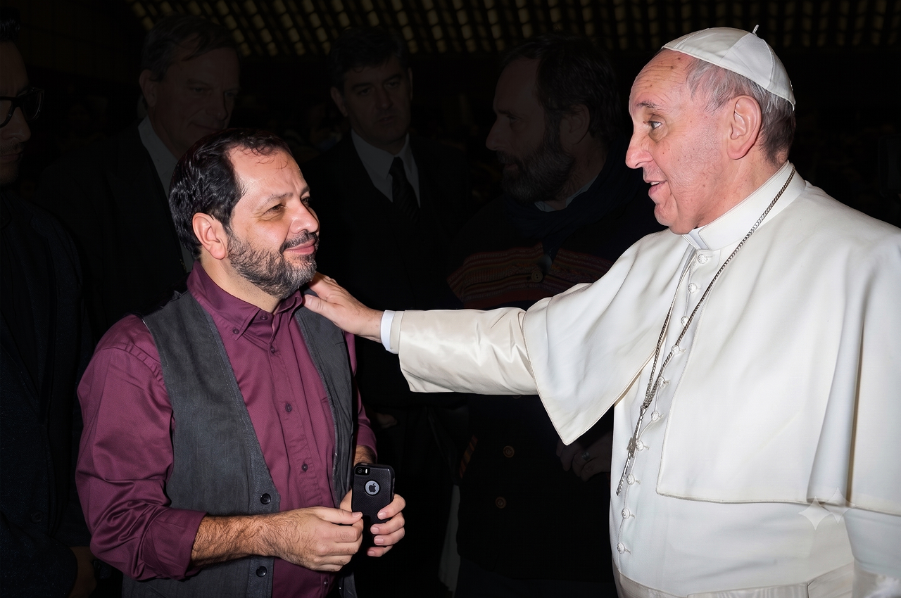 Martín Valverde con el Papa Francisco